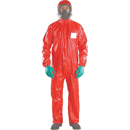 Chem Res Hooded Coverall, Red, XL, PK20