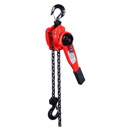 Lever Chain Hoist, 1500 Lbs. Load Capacity, 15 Ft. Hoist Lift, 29/32 In. Hook Opening