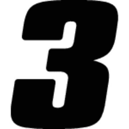 Number Label,Blk,Vinyl,4 In. H,No. 3,PK3