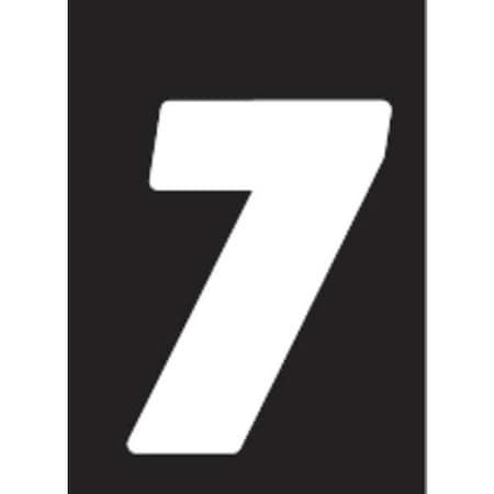 Number Label,Wht,Vinyl,4 In. H,No. 7,PK3