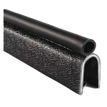 Trim Seal, EPDM, 100 Ft Length, 1.437 Overall Width, Style: Trim With A Side Bulb