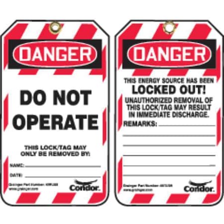 Lockout Tag,3-1/4 In. W,PK25