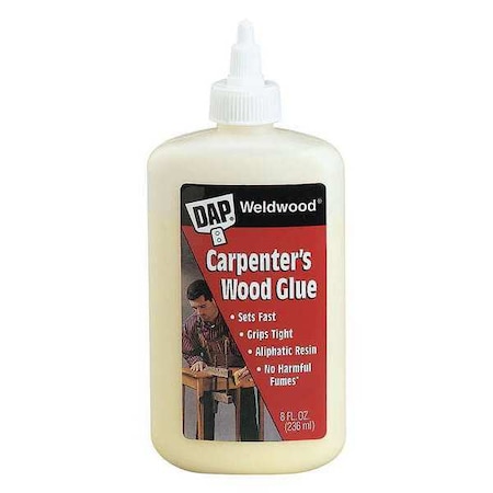 Wood Glue, Weldwood Series, Yellow, 3 Day Full Cure, 8 Oz, Bottle