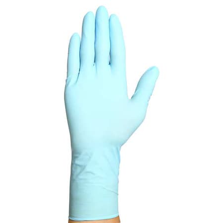 Disposable Gloves, Nitrile, Powder Free, Blue, L, 50 PK