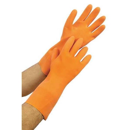 13 Chemical Resistant Gloves, Natural Rubber Latex, 8, 1 PR