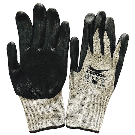 Cut Resistant Coated Gloves, A3 Cut Level, Nitrile, L, 1 PR
