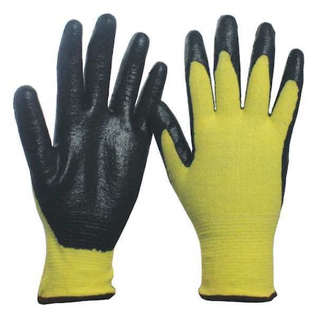 Cut Resistant Coated Gloves, A2 Cut Level, Nitrile, M, 1 PR