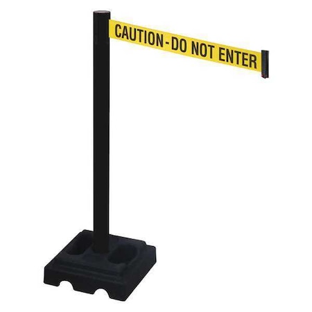 Barrier Post,PVC Post,Ylw/Blk Text,40inH