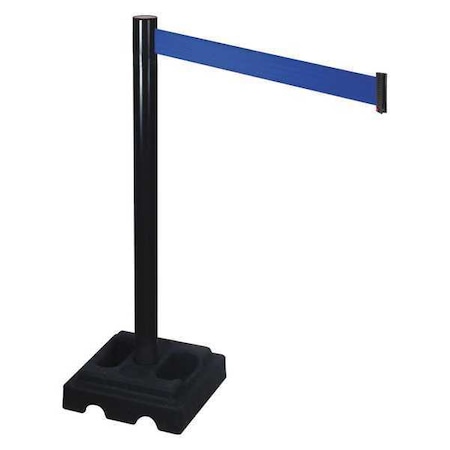 Barrier Post,Black,Blue Belt,10ft Belt L