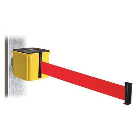 Belt Barrier,Ylw,Magnet,Red Belt,15ft. L