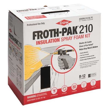 Insulation Spray Foam Sealant Kit, 42 Lb, Two Cylinders, Cream, 2 Component