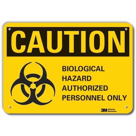 Biohazard Sign,Black/Yellow,7 In. H