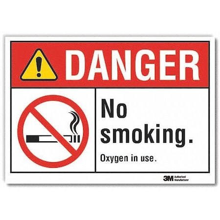 No Smoking Sign, 7 H, 10 W, Reflective Sheeting, Vertical Rectangle, English, LCU4-0128-RD_10x7
