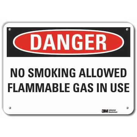 Reflective No Smoking Danger Sign, 7 H, 10 W,  Vertical Rectangle, English, LCU4-0577-RA_10x7