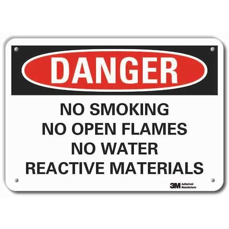 Reflective No Smoking Danger Sign, 7 H, 10 W,  Vertical Rectangle, English, LCU4-0657-RA_10x7