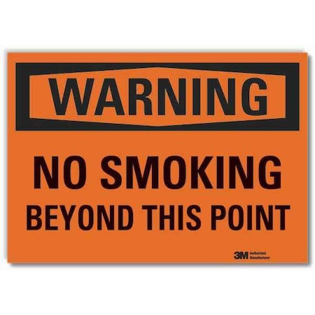 No Smoking Warning Reflective Label, 5 In H, 7 In W, Reflective Sheeting, English, LCU6-0108-RD_7x5