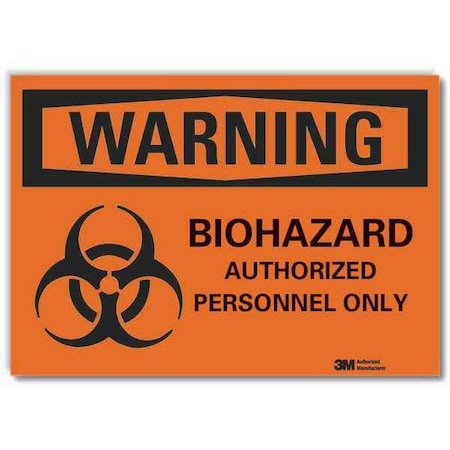Warning Sign, 7 In H, 10 In W, Non-PVC Polymer, Vertical Rectangle, English, LCU6-0045-ED_10x7