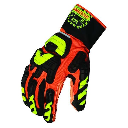 Anti-Vibration Gloves,L,Orng/Blk/Yllw,PR