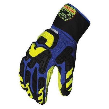 Anti-Vibratn Gloves,M,Bl/Blk/Grn/Yllw,PR