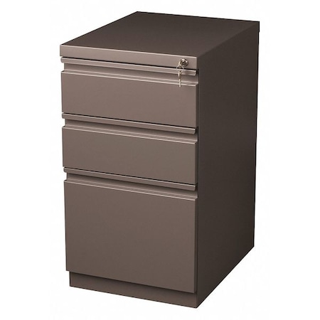 15 W 3 Drawer Desk Pedestal, Medium Tone