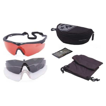Laser Safety Glasses, Wraparound Clear/Amber Polycarbonate Lens, Anti-Fog