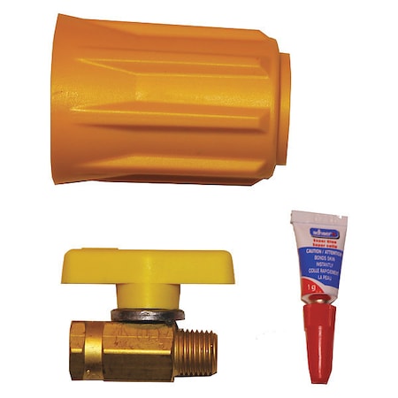 Propane Valve,Plastic,Yellow,2 Dia.