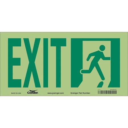 Safety Sign,7 In X 15 In,Glow Vinyl