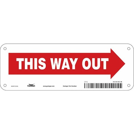 Safety Sign, 3 1/2 In H, 10 In W, Aluminum, Vertical Rectangle, English, 480K08