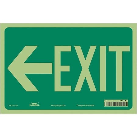 Safety Sign,8 In X 12 In,Glow Vinyl