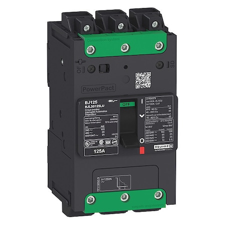 Molded Case Circuit Breaker, 50 A, 525V AC, 3 Pole, Unit Mount Mounting Style, BDL Series