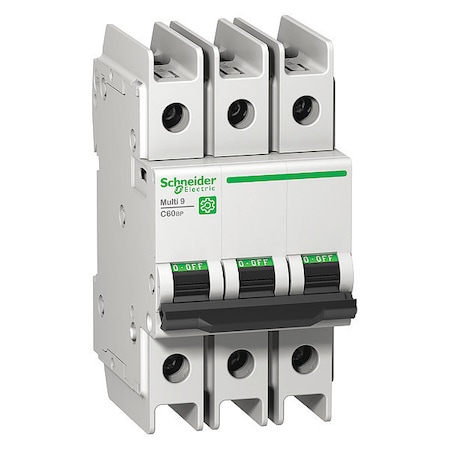 IEC Miniature Circuit Breaker, 25 A, 240/277/480V AC, 3 Pole, DIN Rail Mounting Style, C60BP Series