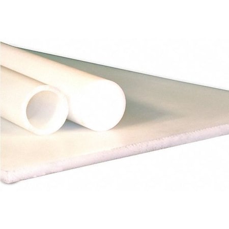 White UHMW Polyethylene Tube Stock 5 Ft L, 3 1/2 In Inside Dia, 4 In Outside Dia