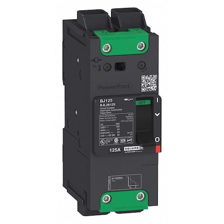 Molded Case Circuit Breaker, 30 A, 525V AC, 2 Pole, Unit Mount Mounting Style, BDL Series