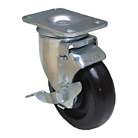 NSF-Listed Plate Caster,6 Wheel Dia,1-1/4 Wheel W