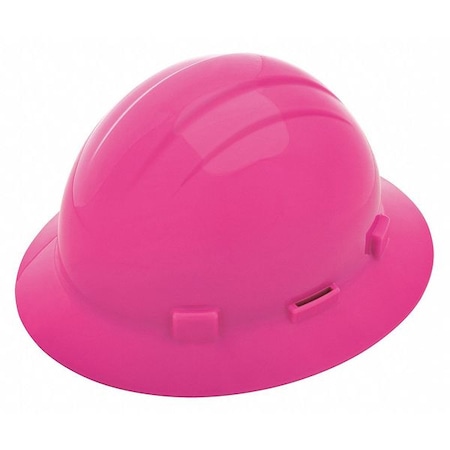 Full Brim Hard Hat, Type 1, Class E, Pinlock (4-Point), Hi-Vis Pink