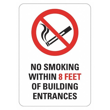 No Smoking Sign, 10 H, 7 In W, Non-PVC Polymer, Horizontal Rectangle, English, LCU1-0040-ED_7x10