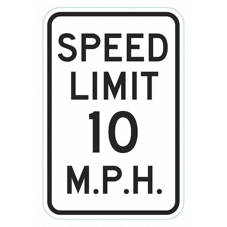 Speed Limit, Speed Control & Radar Speed Traffic Sign, 18 In H, 12 In W, Aluminum,T1-6255-HI_12x18