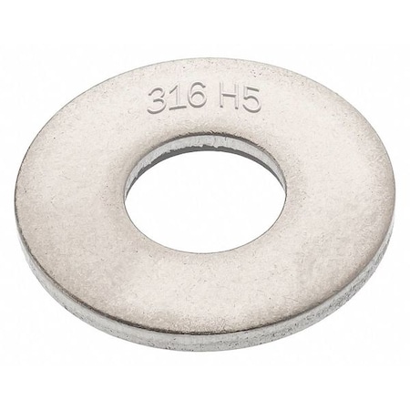 Flat Washer, Fits Bolt Size M6 ,Stainless Steel Plain Finish