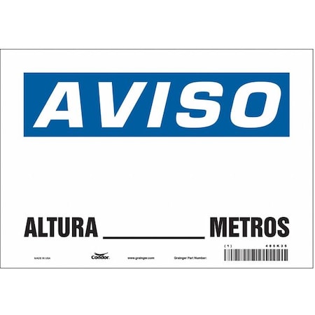 Safety Sign,10 Wx7 H,0.004 Thick