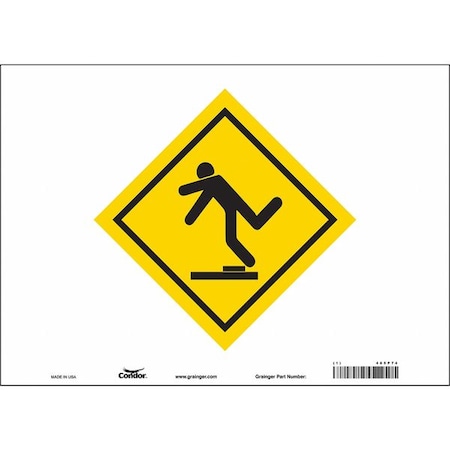 Safety Sign, 10 In Height, 14 In Width, Vinyl, Horizontal Rectangle, English, 485P74
