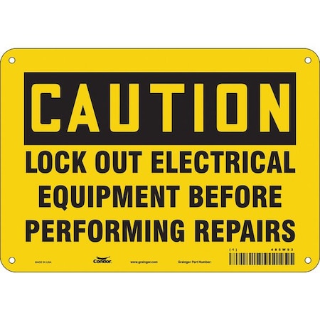 Lockout Sign,10 W,7 H,0.032 Thickness, 485W93