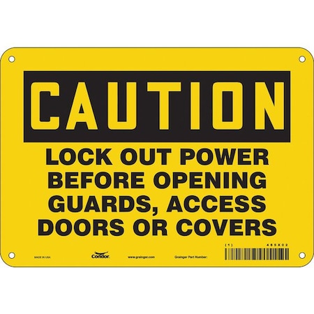 Lockout Sign,10 W,7 H,0.055 Thickness, 485X02