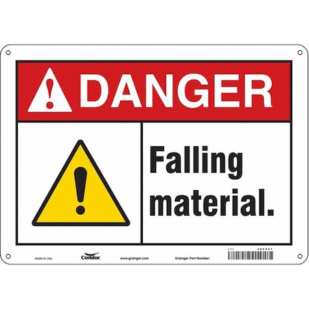 Safety Sign, 10 In Height, 14 In Width, Polyethylene, Horizontal Rectangle, English, 485X61
