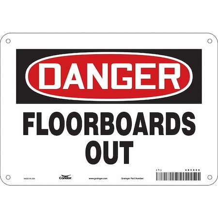 Safety Sign, 7 In Height, 10 In Width, Polyethylene, Vertical Rectangle, English, 485X66
