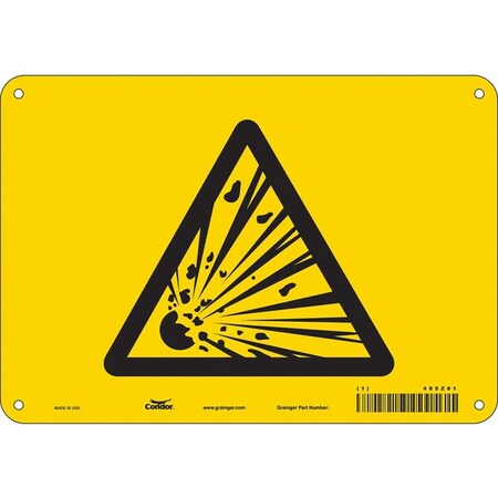 Safety Sign, 7 In Height, 10 In Width, Polyethylene, Vertical Rectangle, English, 485Z81