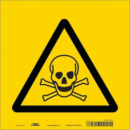 Safety Sign, 10 In H, 10 In W, Vinyl, Square, English, 485Z95