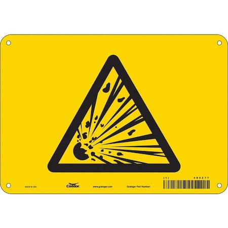 Safety Sign, 7 In Height, 10 In Width, Aluminum, Vertical Rectangle, English, 485Z77