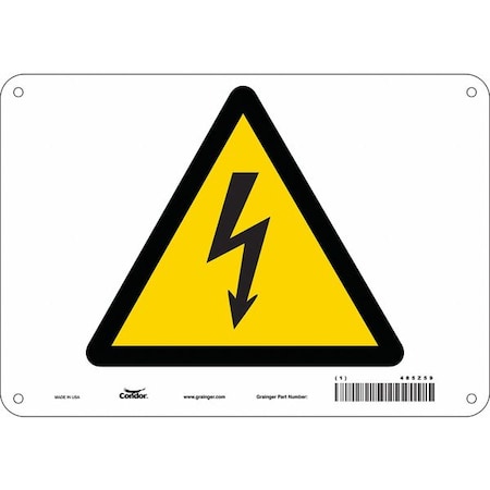 Electrical Sign,10 W,7 H,0.032 Thick, 485Z59