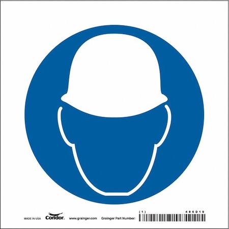 Safety Sign,7 W,7 H,0.004 Thickness, 486D19
