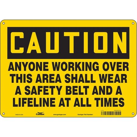 Safety Sign, 10 In Height, 14 In Width, Aluminum, Horizontal Rectangle, English, 486D42